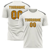 Custom White Yellow Soccer Jersey