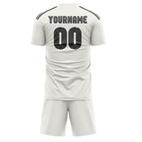Custom White Dark Grey Soccer Set