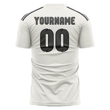 Custom White Dark Grey Soccer Jersey