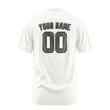 Custom White Dark Grey T-Shirt