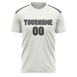 Custom White Dark Grey Soccer Jersey