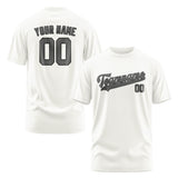 Custom White Dark Grey T-Shirt