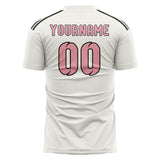 Custom White Light Pink Soccer Jersey