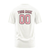 Custom White Light Pink T-Shirt