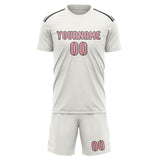 Custom White Light Pink Soccer Set