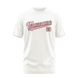Custom White Light Pink T-Shirt