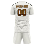 Custom White Khaki Soccer Set