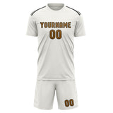 Custom White Khaki Soccer Set