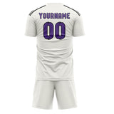 Custom White Light Purple Soccer Set