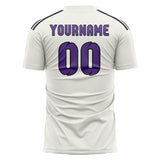 Custom White Light Purple Soccer Jersey