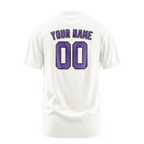 Custom White Light Purple T-Shirt