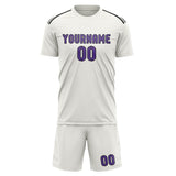 Custom White Light Purple Soccer Set