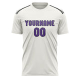 Custom White Light Purple Soccer Jersey