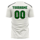 Custom White Emerald Green Soccer Jersey