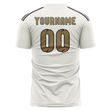 Custom White Light Khaki Soccer Jersey