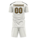 Custom White Light Khaki Soccer Set