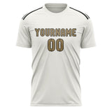 Custom White Light Khaki Soccer Jersey