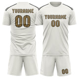 Custom White Light Khaki Soccer Set