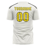 Custom White Light Yellow Soccer Jersey