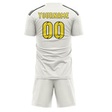 Custom White Light Yellow Soccer Set