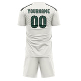 Custom White Blue Green Soccer Set