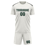 Custom White Blue Green Soccer Set