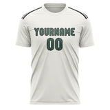 Custom White Blue Green Soccer Jersey