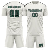 Custom White Blue Green Soccer Set