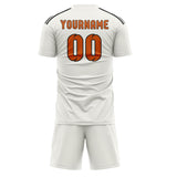Custom White Orange Soccer Set