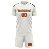 Custom White Orange Soccer Set
