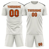 Custom White Orange Soccer Set