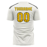 Custom White Gold Soccer Jersey