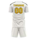 Custom White Gold Soccer Set