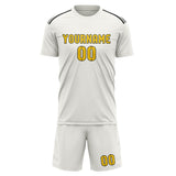 Custom White Gold Soccer Set