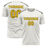 Custom White Gold Soccer Jersey
