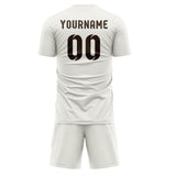 Custom White Brown Soccer Set