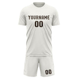 Custom White Brown Soccer Set