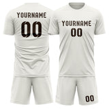 Custom White Brown Soccer Set