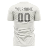 Custom White Gray Soccer Jersey