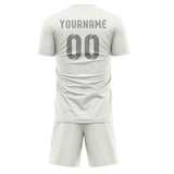 Custom White Gray Soccer Set