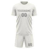 Custom White Gray Soccer Set