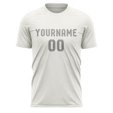 Custom White Gray Soccer Jersey