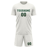 Custom White Green Soccer Set