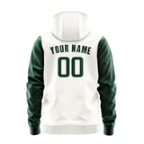 Custom White Green Hoodie 1818050518B31805