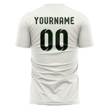 Custom White Dark Green Soccer Jersey