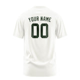 Custom White Dark Green T-Shirt
