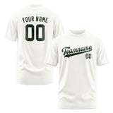 Custom White Dark Green T-Shirt
