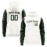 Custom White Dark Green Hoodie