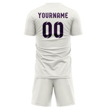 Custom White Purple Soccer Set