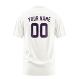 Custom White Purple T-Shirt